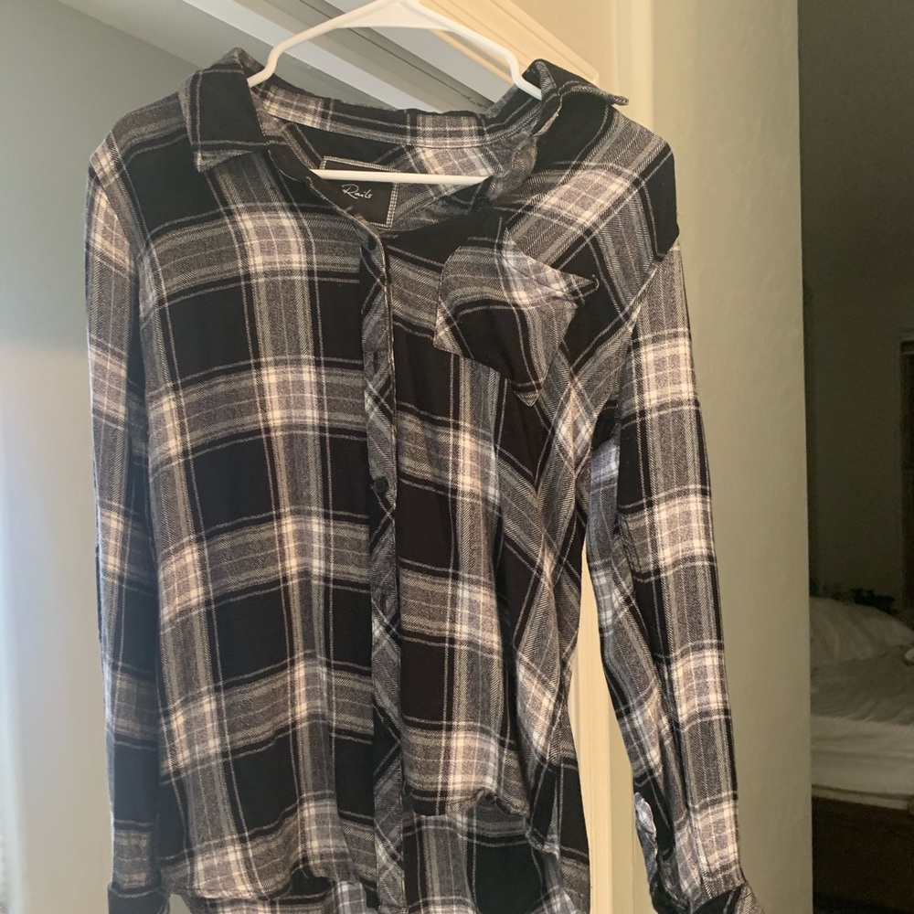 Rails - Hunter Button Down - Black/White Plaid